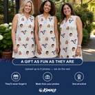 Friends in matching Women's Aster Drift Custom Face V-Neck Dress — a group gift photo