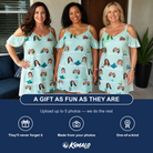 Friends in matching Women's Manta Motion Custom Face Off-Shoulder Dress — a group gift photo