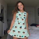 Real-life photo of someone wearing Women's Manta Motion Custom Face Tank Dress — custom faces printed all-over