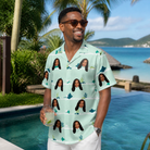 Real-life photo of someone wearing Men's Manta Motion Custom Face Hawaiian Shirt — custom faces printed all-over
