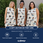 Friends in matching Women's Pocket Sharks Custom Face Tank Dress — a group gift photo