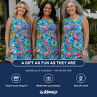Friends in matching Women's Pastel Pontoons Custom Face Tank Dress — a group gift photo