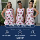 Friends in matching Women's Buoyant Botanica Custom Face Tank Dress — a group gift photo