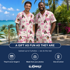 Friends in matching Men's Buoyant Botanica Custom Face Shirt & Shorts Set — a group gift photo