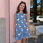 Real-life photo of someone wearing Women's Plume Parade Custom Face Tank Dress — custom faces printed all-over