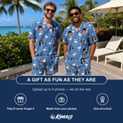 Friends in matching Men's Plume Parade Custom Face Shirt & Shorts Set — a group gift photo