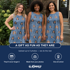 Friends in matching Women's Magenta Mingle Custom Face Tank Dress — a group gift photo