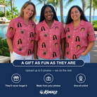 Friends in matching Women's Beakside Belles Custom Face Hawaiian Shirt — a group gift photo