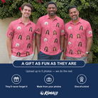 Friends in matching Men's Beakside Belles Custom Face Polo Shirt — a group gift photo