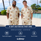 Friends in matching Men's Vanda Vogue Custom Face Shirt & Shorts Set — a group gift photo