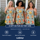 Friends in matching Women's Corolla Carnival Custom Face Off-Shoulder Dress — a group gift photo