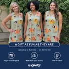 Friends in matching Women's Corolla Carnival Custom Face V-Neck Dress — a group gift photo