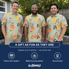 Friends in matching Men's Corolla Carnival Custom Face Polo Shirt — a group gift photo