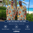 Friends in matching Men's Corolla Carnival Custom Face Shirt & Shorts Set — a group gift photo