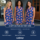 Friends in matching Women's Arum Around Custom Face V-Neck Dress — a group gift photo