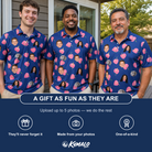 Friends in matching Men's Arum Around Custom Face Polo Shirt — a group gift photo