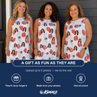 Friends in matching Women's Heartleaf Heat Custom Face Tank Dress — a group gift photo