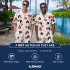 Friends in matching Men's Heartleaf Heat Custom Face Shirt & Shorts Set — a group gift photo