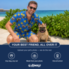 Friends in matching Men's Bark Bath Custom Dog Face Shirt & Shorts Set — a group gift photo