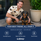 Friends in matching Men's Snout Sweets Custom Dog Face Polo Shirt — a group gift photo