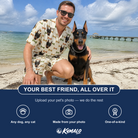 Friends in matching Men's Snout Sweets Custom Dog Face Shirt & Shorts Set — a group gift photo