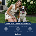 Friends in matching Women's Rally Retrievers Custom Dog Face V-Neck Dress — a group gift photo