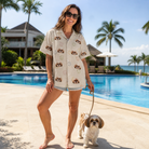 Full-length photo with the pet printed all over this Women's Rally Retrievers Custom Dog Face Hawaiian Shirt