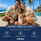 Friends in matching Women's Rally Retrievers Custom Dog Face Hawaiian Shirt — a group gift photo