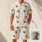 Man wearing Men's Rally Retrievers Custom Dog Face Shirt & Shorts Set — custom faces printed all-over