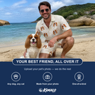 Friends in matching Men's Rally Retrievers Custom Dog Face Shirt & Shorts Set — a group gift photo