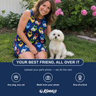 Friends in matching Women's Pawsome Paisley Custom Dog Face Tank Dress — a group gift photo