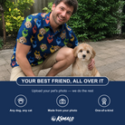 Friends in matching Men's Pawsome Paisley Custom Dog Face Polo Shirt — a group gift photo