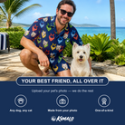 Friends in matching Men's Pawsome Paisley Custom Dog Face Shirt & Shorts Set — a group gift photo