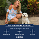 Friends in matching Women's Paisley Pooches Custom Dog Face Off-Shoulder Dress — a group gift photo