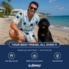 Friends in matching Men's Paisley Pooches Custom Dog Face Shirt & Shorts Set — a group gift photo