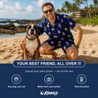 Friends in matching Men's Quack Pack Custom Dog Face Shirt & Shorts Set — a group gift photo