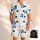 Man wearing Men's Yap Yurts Custom Dog Face Shirt & Shorts Set — custom faces printed all-over