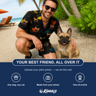 Friends in matching Men's Frisbee Flingers Custom Dog Face Shirt & Shorts Set — a group gift photo