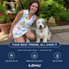 Friends in matching Women's Disc Dogs Custom Dog Face V-Neck Dress — a group gift photo