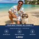 Friends in matching Men's Disc Dogs Custom Dog Face Shirt & Shorts Set — a group gift photo