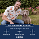 Friends in matching Men's Fido Follies Custom Dog Face Polo Shirt — a group gift photo