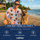 Friends in matching Men's Fido Follies Custom Dog Face Shirt & Shorts Set — a group gift photo