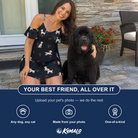 Friends in matching Women's Doggo Dandies Custom Dog Face Off-Shoulder Dress — a group gift photo
