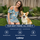 Friends in matching Women's Doggone Doodles Custom Dog Face Off-Shoulder Dress — a group gift photo