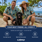 Friends in matching Men's Doggone Doodles Custom Dog Face Hawaiian Shirt — a group gift photo