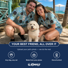 Friends in matching Women's Doggone Doodles Custom Dog Face Hawaiian Shirt — a group gift photo