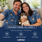 Friends in matching Women's Mittens Mingle Custom Cat Face Hawaiian Shirt — a group gift photo
