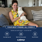 Friends in matching Women's Velvet Nuzzles Custom Cat Face V-Neck Dress — a group gift photo