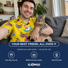 Friends in matching Men's Velvet Nuzzles Custom Cat Face Polo Shirt — a group gift photo