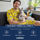 Friends in matching Men's Velvet Nuzzles Custom Cat Face Shirt & Shorts Set — a group gift photo